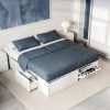 Cama Box 2 Plazas Queen Xl Extensible 140 Cm O 160 Cm Con Cajones Zapateros Baulera Color Blanca Dormitorio Moderna Guardado Completo Cam160 Dielfe