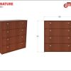 Comoda Cajonera Chifonier 4 Cajones 90 X 92 X 47. Nature