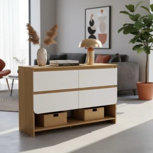 D_723081-MLA92850144466_092025-O.jpg Comoda Cajonera Chiffonier 4 Cajones, Estante Cod. 716270