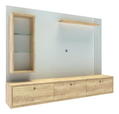 Panel Tv Rack Flotante Dro04 Varillado Hasta 65