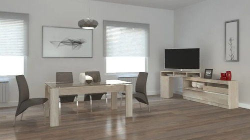 Mesa Fija Rectangular 1.80 X 0.90- Con Tapa De Vidrio- Vitro