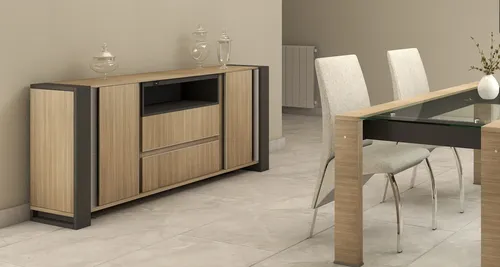 Bahiut Vajillero Dynamic 180 X 85 Con Usb, Cajones Y Puertas