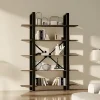 D_724987-MLA95098637300_102025-O.webp Biblioteca Estanteria Industrial Melamina Metalica Linea Soho Organizador 5 Estantes Oficina Living Exhibidor Canyon Negro 175 Cm Est175 Dielfe Canyon Con Negro