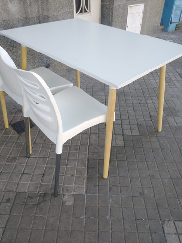 Mesa Cocina Comedor Kaunas. Tapa Melamina Base Made 160 X 82