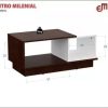 Mesa De Centro Living Ratona Milenial -90-39-45- Cod. 56802