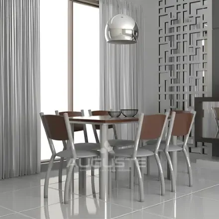 Combo Cocina Comedor Mesa 1.40 X 80+ 6 Sillas De Caño Ripa