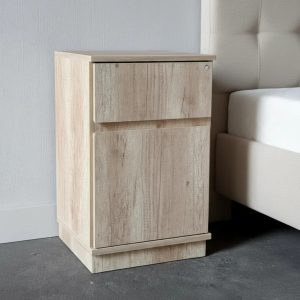 Mesa De Luz Para Sommier, 1 Cajon, 1 Puerta- 38 X 61 X 38