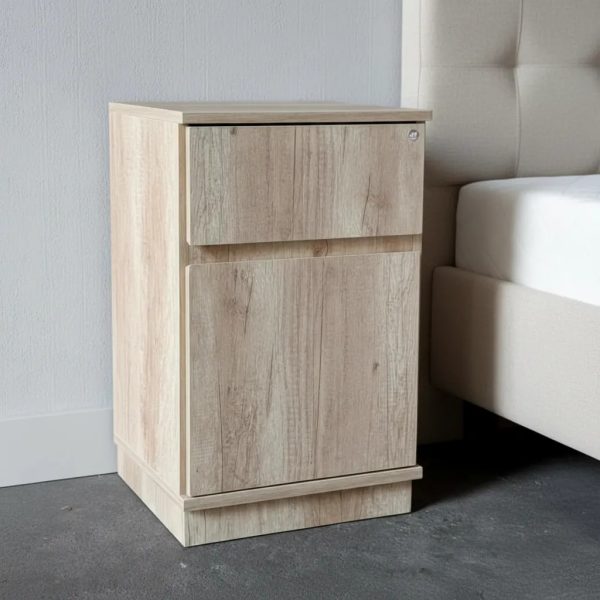 Mesa De Luz Para Sommier, 1 Cajon, 1 Puerta- 38 X 61 X 38