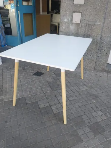 Mesa Cocina Comedor Kaunas. Tapa Melamina Base Made 160 X 82
