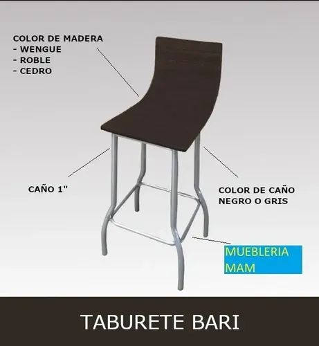 D_734960-MLA47260138432_082021-O.webp Taburete Banqueta Alta- Asiento Y Respaldo De Madera. Bari