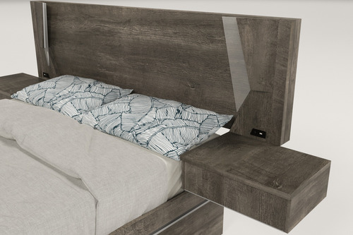 2 Mesas De Luz Flotante- Notte- 1 Cajon- 52 X 35 X 20