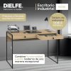 D_736730-MLA79783237979_102024-O.jpg Escritorio Para Oficina Industrial Escritorios De Melamina Moderno Hierro Metal Negro Color Roble Vintage 120cm Niños O Adultos Home Office Notebook Computadora Eci120 Dielfe