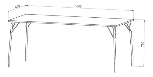 Mesa Cocina Comedor Brooklyn 180 X 82- Melamina. Base Caño