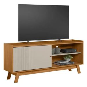 D_737163-MLU70827659263_082023-O.jpg Estante Para Tv Aurum Linea Brasil De 65 Pulgadas, Color Natural/blanco Roto