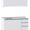 Combo Bajo Mesada + Alacena 1.20 Cm.+ Mesada Acero Inox