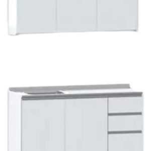 Combo Bajo Mesada + Alacena 1.20 Cm.+ Mesada Acero Inox