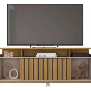 Estante Para Tv Oasis De 1 Puerta De Hasta 65 Pulgadas Con Listones Marrón Claro
