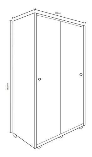 Ropero Placard 3 Ptas Corredizas 1.80 X 0.89 X 0.50 Dec 01