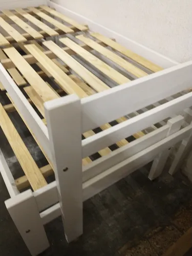 Cama Nido Doble Sin Carro Cama- Pino Lustrado- Blanco