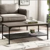 D_741200-MLA99946965847_112025-O.webp Mesa Ratona Industrial Soho 2 Niveles Con Estante Inferior Chapa Perforada Living Canyon Negro Mesa Centro Baja Moderna Estilo Loft Caño Metal Melamina Fácil Armado Mrs100 Dielfe