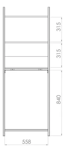 Mueble Organizador Sobre Inodoro Caño Sie 060 165 X 60 X 34