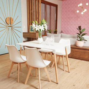 D_742197-MLU75513487376_042024-O.jpg Set De 4 Sillas Eames Tulip White Marrón Claro Blanco