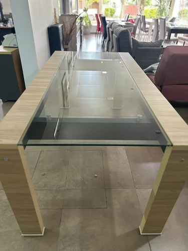 Mesa Cocina 180 X 90. Awen- Patas Melamina Tapa De Vidrio