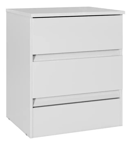 Mesa De Luz Fit 2 Cajones Moderna 100% Mdp Brillante Blanco