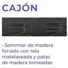 Conjunto Sommier- Base + Colchon Paris 80 X 20- Tela Sab