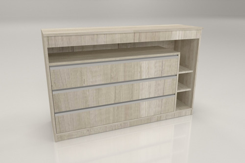 Comoda Cajonera Piacenza 3 Cajones- Aluminio 120- 90- 45