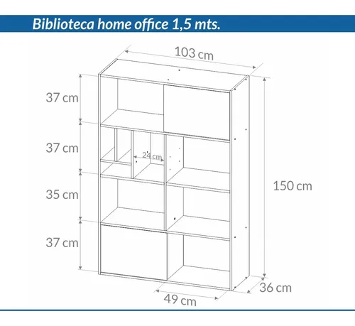 Biblioteca Organizador Con Estantes 103 X 154 X 36- Obl 117