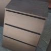 Mesa De Luz Para Sommier- 3 Cajones Corred. Metal Melamina