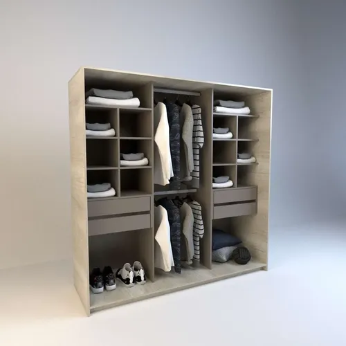 Ropero Vestidor Sin Puertas, 4 Cajones. 180 X 180 - Cod 6513