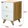 Mesa De Luz 2 Cajones Con Patas 60 X 40 X 38- Cod. 732021