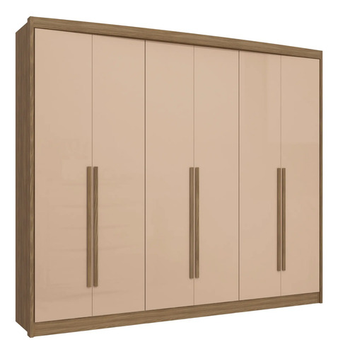 Ropero 6 Puertas De Abrir. Manijas De Madera 6 Cajones N 566