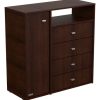 D_752004-MLA92755215773_092025-O.jpg Chiffonier Cajonera Comoda 1 Puerta 4 Cajones Melamina Color Marrón Oscuro(wengue)