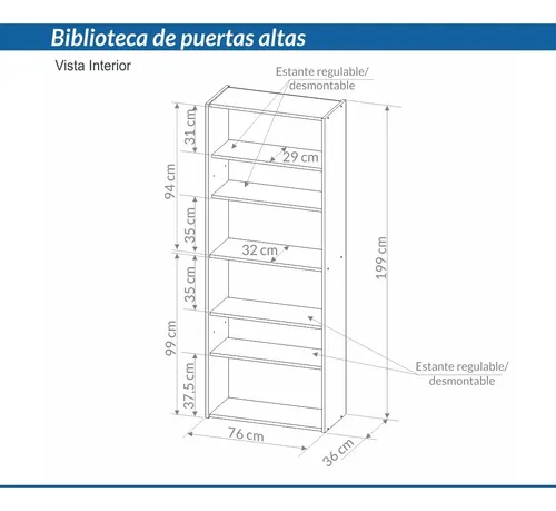 Biblioteca Organizador Oficina 2 Ptas. Estant 76 Cm. Cod 930