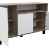 Vajillero Bahiut Aparador Organizador 130cm 3 Puertas Mosconi Doors Roble Nebraska Gris Frente Blanco Roble Nebraska Gris Fr. Blanco