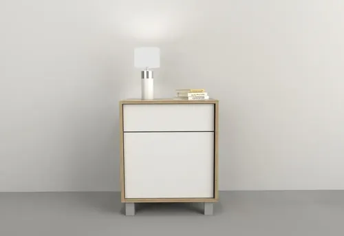 Mesa De Luz 1 Puerta, 1 Cajon. Sistema Push. Cod. 6426