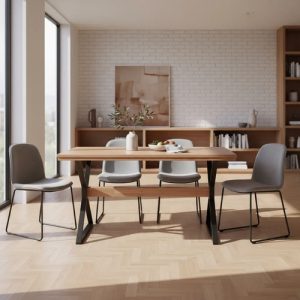 Mesa Cocina Comedor Lustrada Paraiso Base De Caño Cruz 1.60