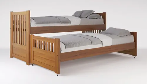 Cama Nido Doble Sin Carro Cama- Pino Lustrado- Cod. 109
