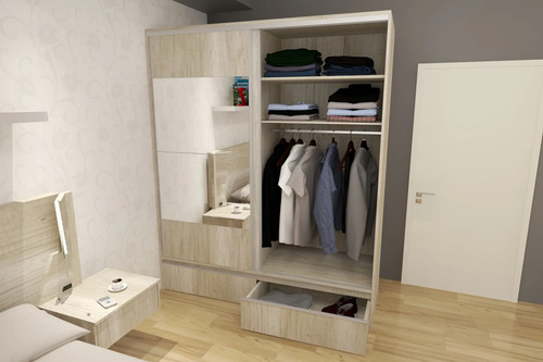 Ropero Placard Ragazzo 180 X 215 X 60- 1 Puerta Con Espejo
