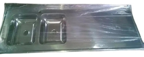 D_762193-MLA76826792780_062024-O.jpg Mesada Acero Inoxidable 1.60 X 0.60 Con Doble Bacha 60 X 38