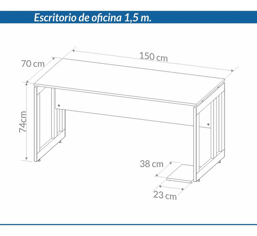 Escritorio P- Oficina Base De Melamina 1.50 X 0.70 7912
