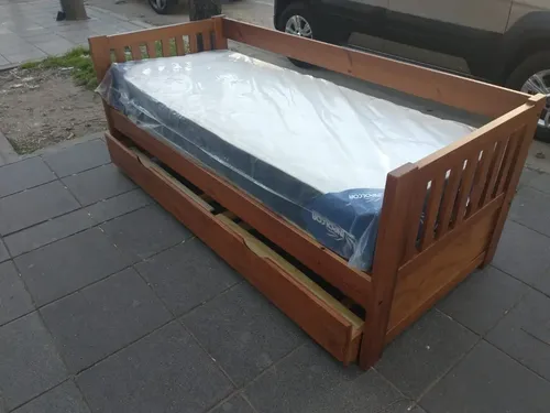 Divan Cama Con Carro Cama Mediterraneo Cod. 110 Pino Lustra