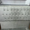 Respaldo P- Sommier Tapizado Capitone 160 X 120- Color Gris