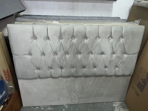 Respaldo P- Sommier Tapizado Capitone 160 X 120- Color Gris