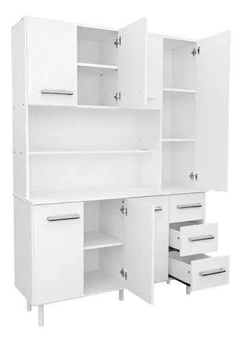 D_763954-MLA94298112905_102025-O.webp Aparador Moderno Mosconi Express De 120 Cm Con 7 Puertas Y 3 Cajones En Blanco