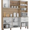 Alacena Cocina Kit's Paraná Ferrara 180 Cm Mdf 6 Puertas 2 Cajones Gris Oscuro