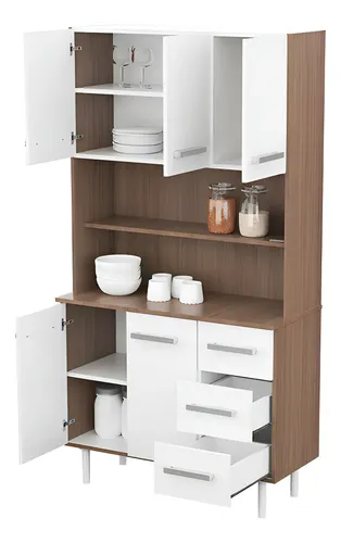 Mueble De Cocina Multiuso Aparador Mosconi Mezzo/blanco Color Carvalho Mezzo/blanco